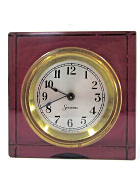 Vintage Sessions Amethyst Glass Square Wind Up Clock